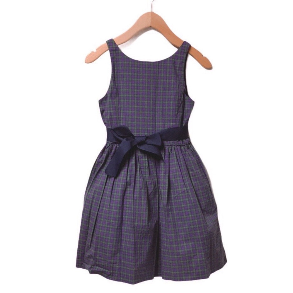 SOLD POLO RALPH LAUREN Girls’ Plaid Purple/Green Dress - Picture 6 of 10